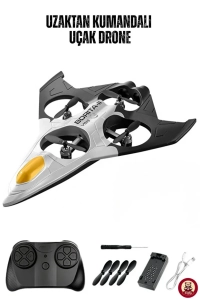Uzaktan Kumandalı Jet Uçağı Drone Işıklı Şarjlı Takla Atabilen 360° Dönüş Yapabilen Otomatik İniş Kalkış Hobi Drone 